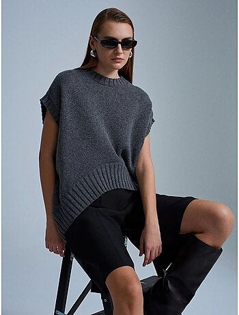 Gilet maglione in maglia a coste oversize dilvin