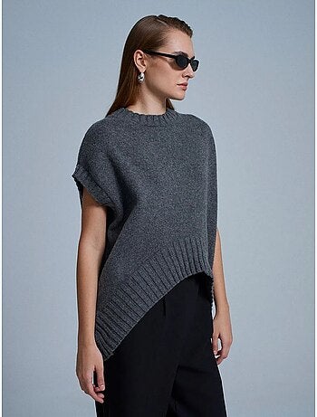 Gilet maglione in maglia a coste oversize dilvin