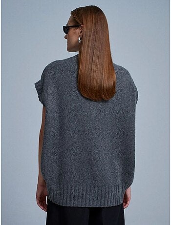 Gilet maglione in maglia a coste oversize dilvin
