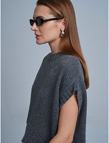 Gilet maglione in maglia a coste oversize dilvin