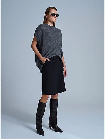 Gilet maglione in maglia a coste oversize dilvin
