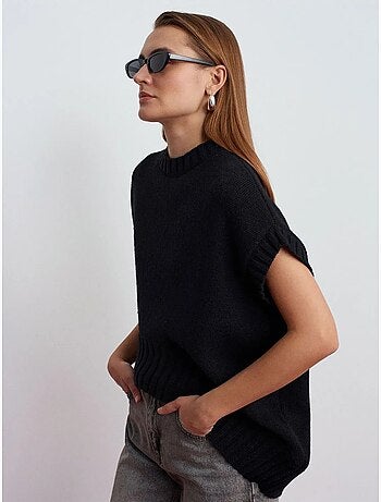Gilet maglione in maglia a coste oversize dilvin