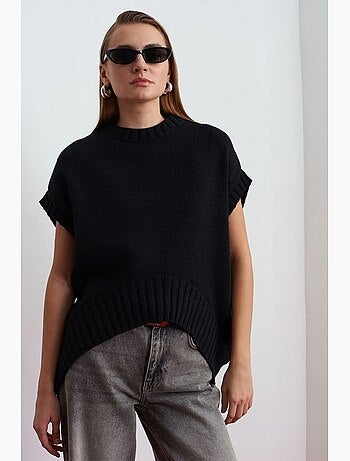 Gilet maglione in maglia a coste oversize dilvin