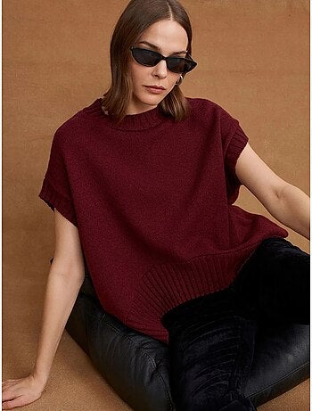 Gilet maglione in maglia a coste oversize dilvin