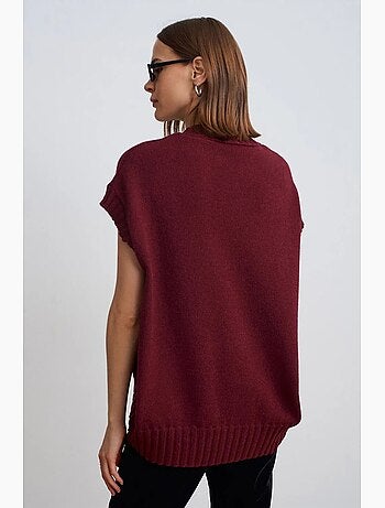 Gilet maglione in maglia a coste oversize dilvin