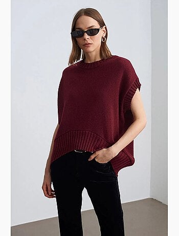 Gilet maglione in maglia a coste oversize dilvin