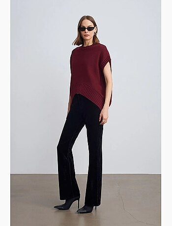 Gilet maglione in maglia a coste oversize dilvin