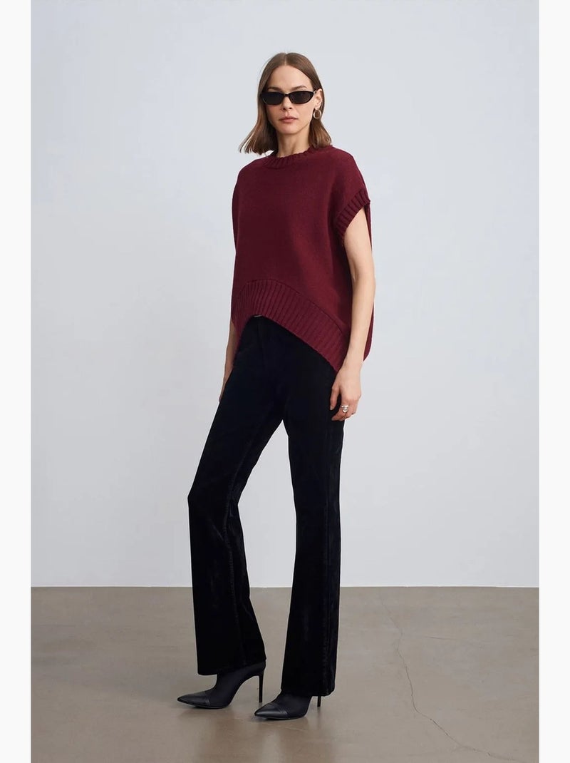 Gilet maglione in maglia a coste oversize dilvin Rosso bordeaux - Kiabi
