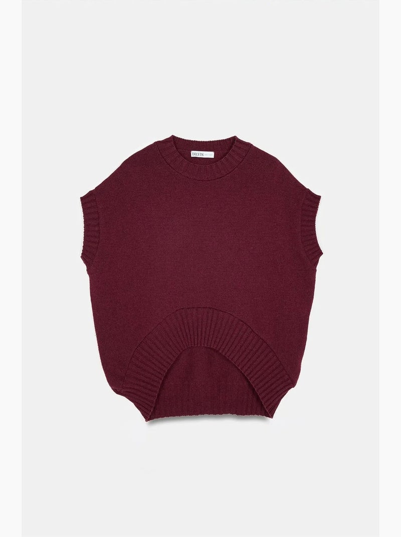 Gilet maglione in maglia a coste oversize dilvin Rosso bordeaux - Kiabi