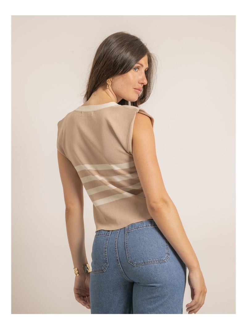 Gilet marinière senza maniche FIDECIA Beige - Kiabi
