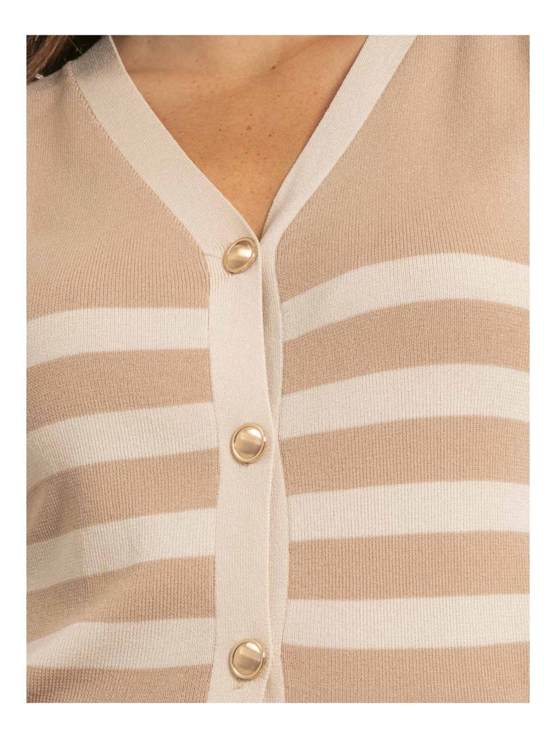 Gilet marinière senza maniche FIDECIA Beige - Kiabi