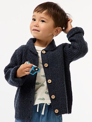 Gilet pesante con collo a scialle