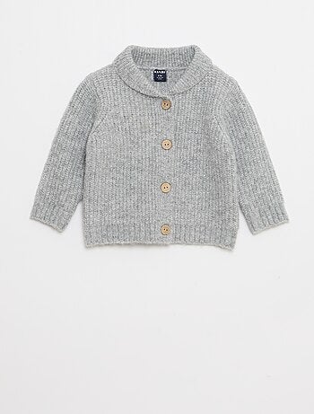 Gilet pesante con collo a scialle