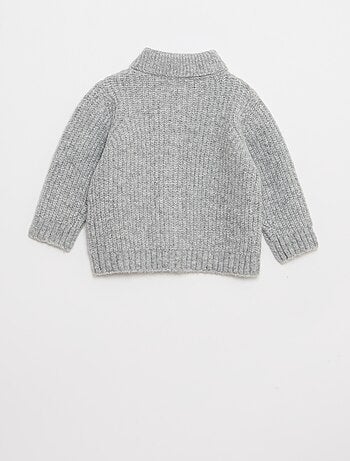 Gilet pesante con collo a scialle