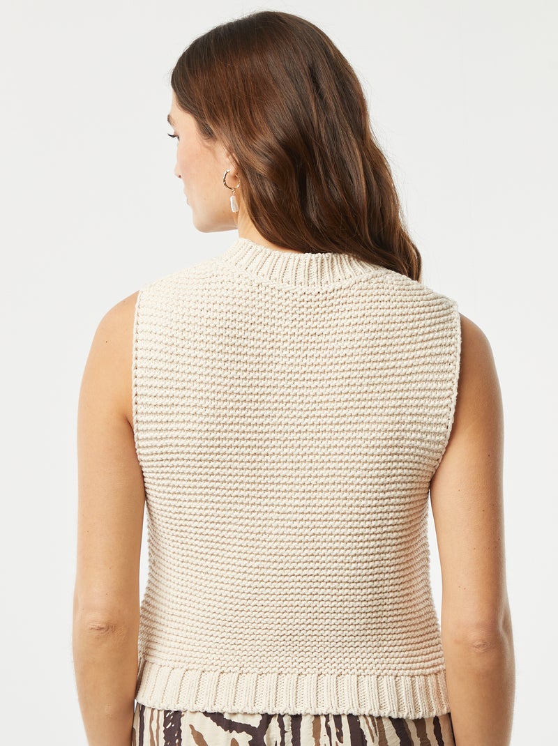 Gilet pesante lavorato all'uncinetto BEIGE - Kiabi