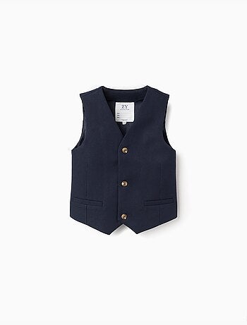 Gilet piqué con tasche decorative