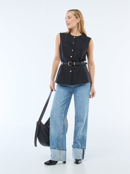 Gilet sartoriale senza maniche con cintura - Kiabi