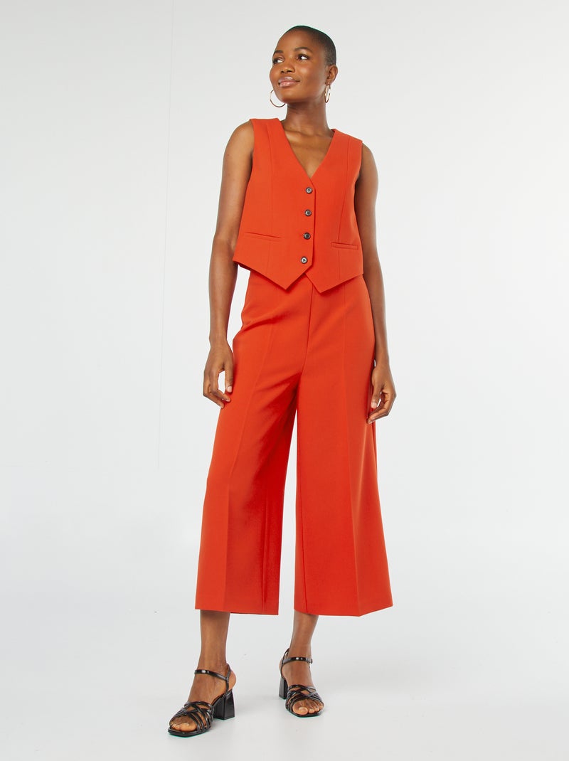 Gilet scollo a V, senza maniche rosso - Kiabi