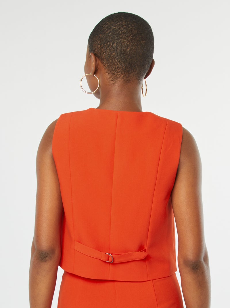 Gilet scollo a V, senza maniche rosso - Kiabi
