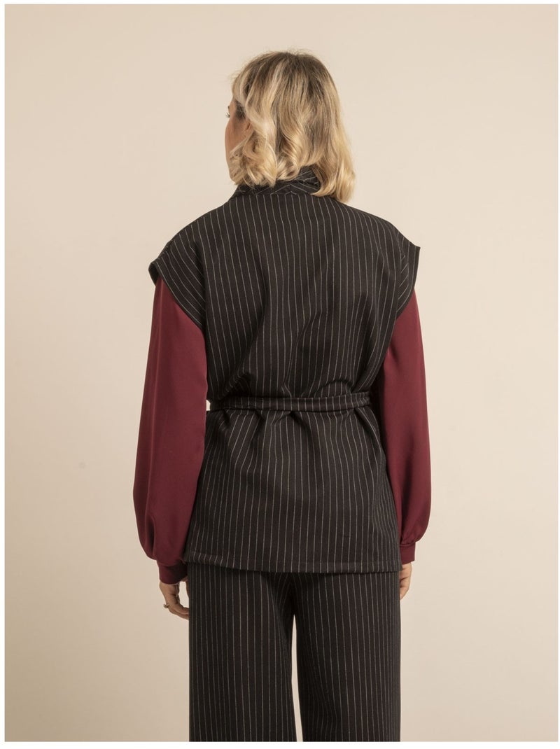 Gilet senza maniche a righe UVINY Nero - Kiabi