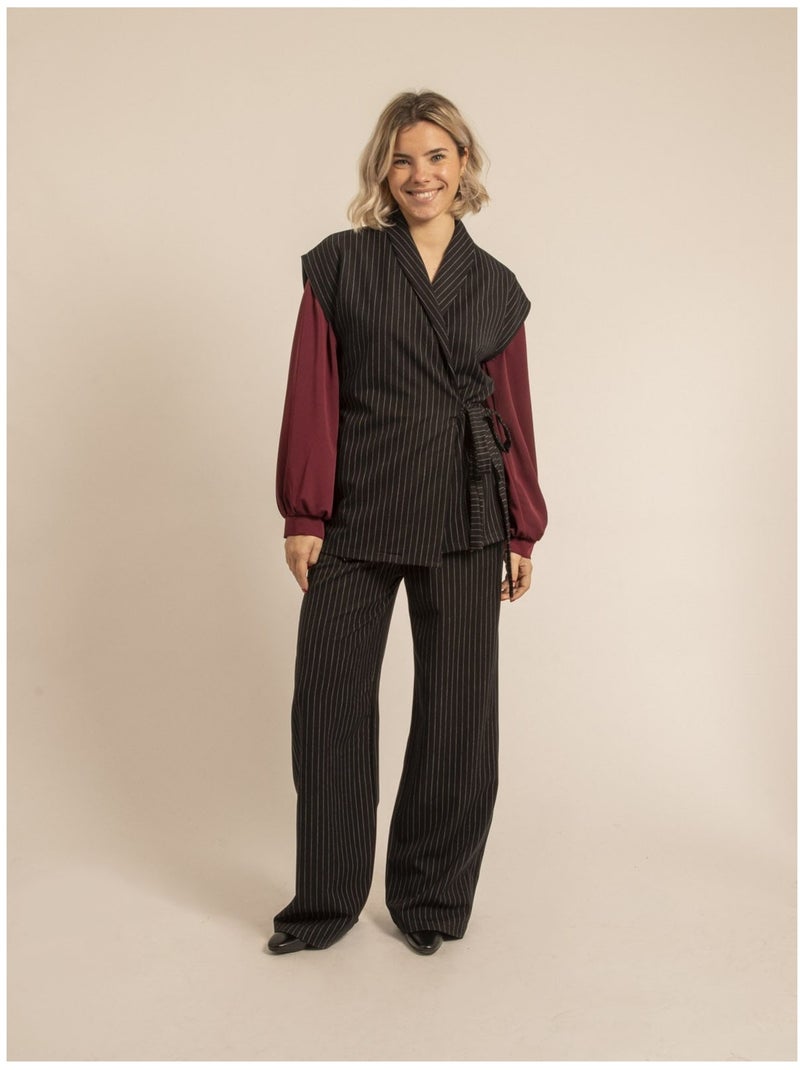 Gilet senza maniche a righe UVINY Nero - Kiabi
