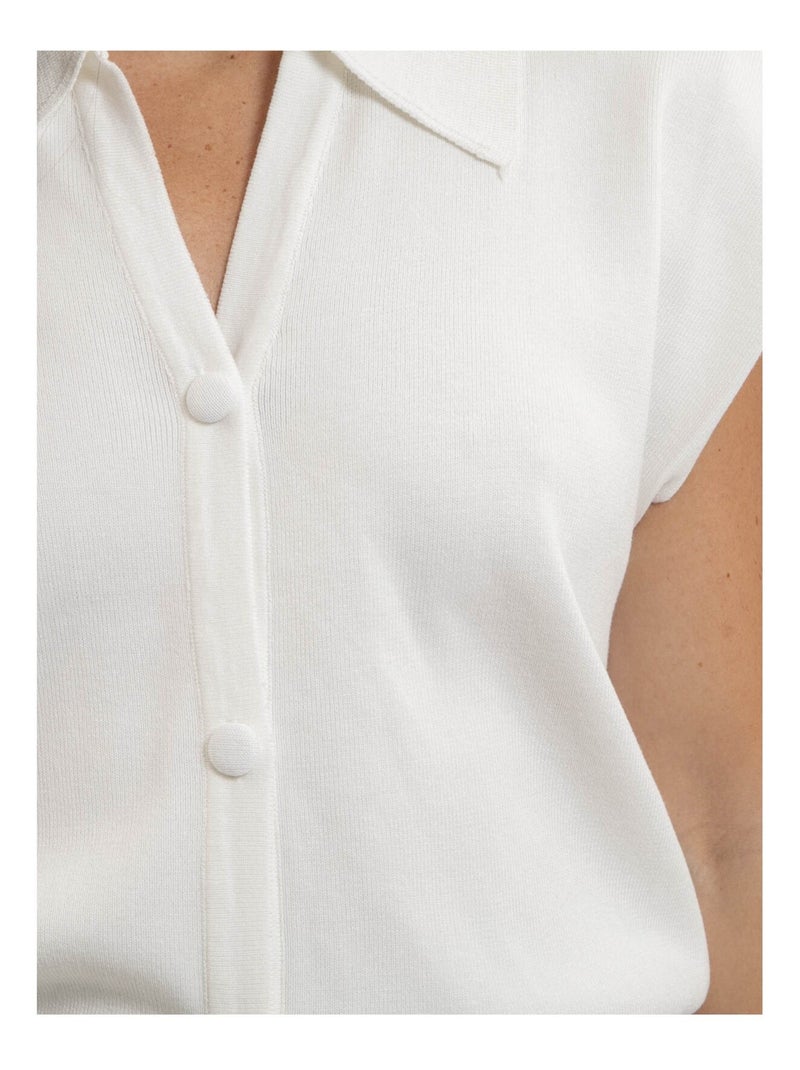 Gilet senza maniche con colletto polo FARDA Bianco - Kiabi