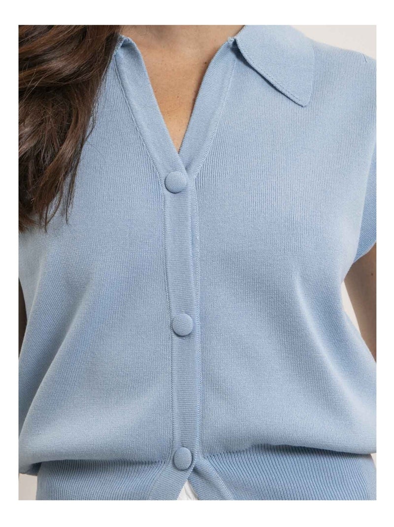 Gilet senza maniche con colletto polo FARDA Blu cielo - Kiabi