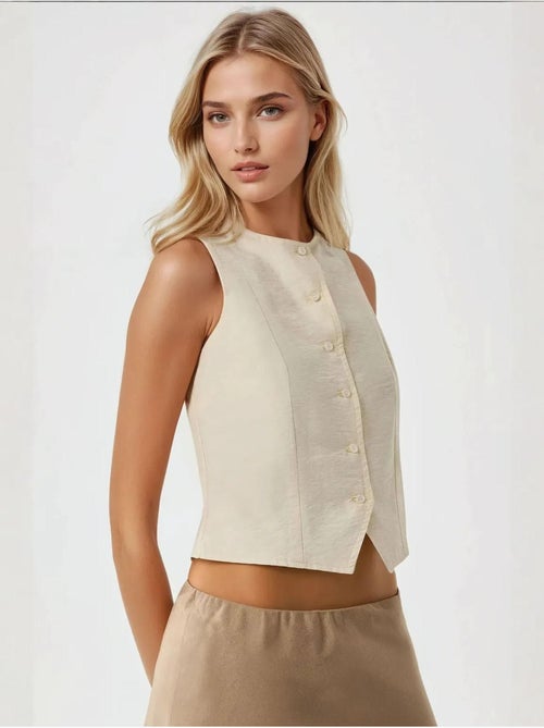 Gilet senza maniche con scollo a giro hiccup - Kiabi Gilet senza maniche con scollo a giro hiccup - Kiabi