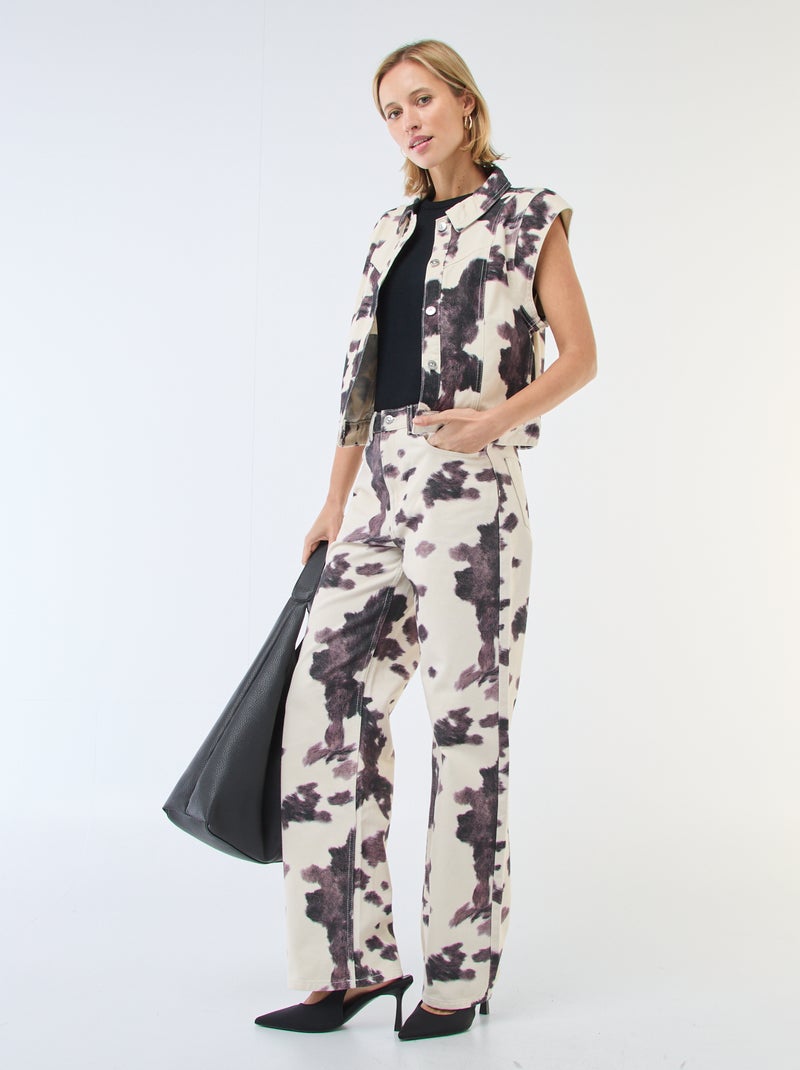 Gilet senza maniche con stampa mucca Marrone - Kiabi