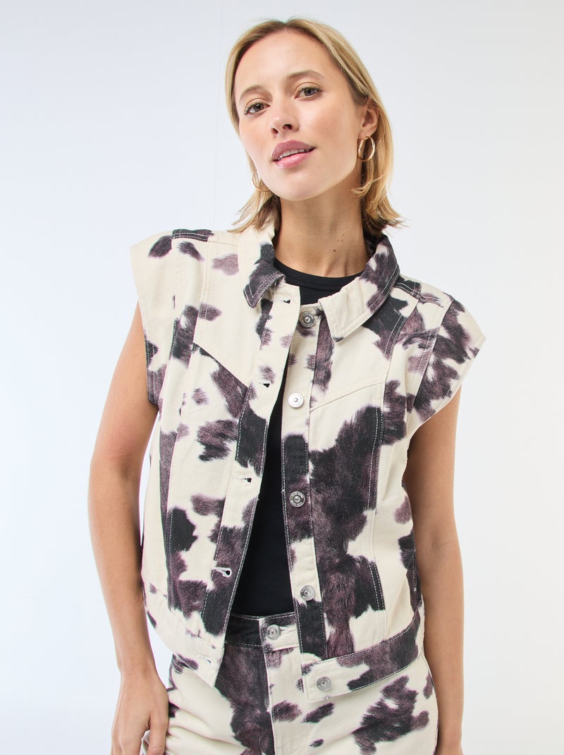 Gilet senza maniche con stampa mucca Marrone - Kiabi