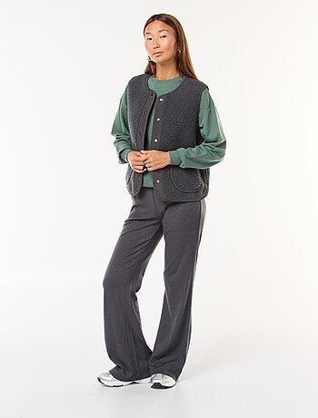 Gilet smanicato effetto montone
