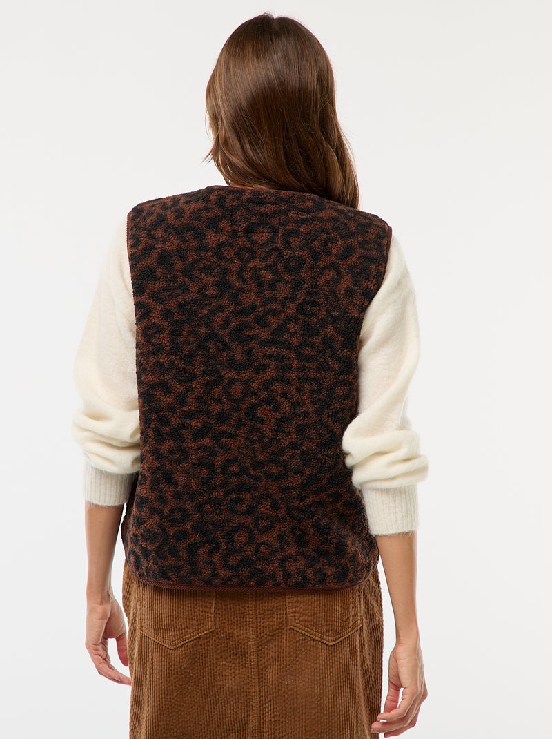 Gilet senza maniche effetto montone Marrone - Kiabi