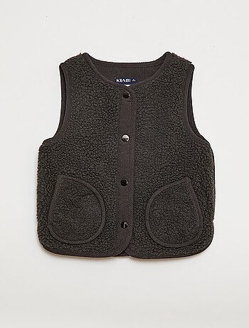 Gilet smanicato effetto montone