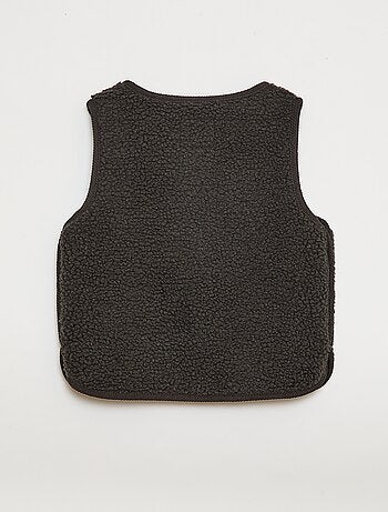 Gilet smanicato effetto montone