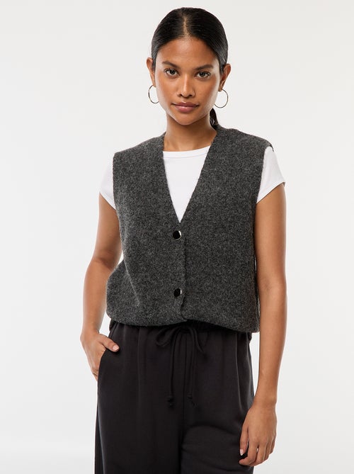 Gilet senza maniche in maglia morbida e calda - Kiabi