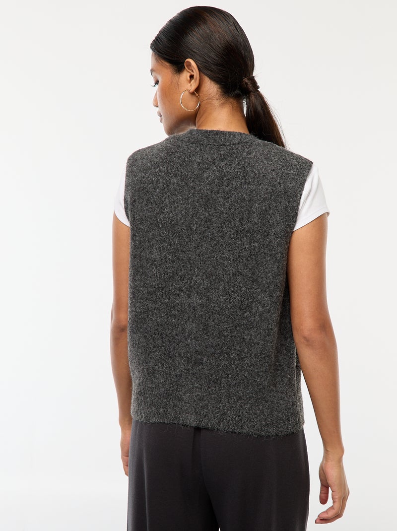 Gilet senza maniche in maglia morbida e calda Grigio - Kiabi