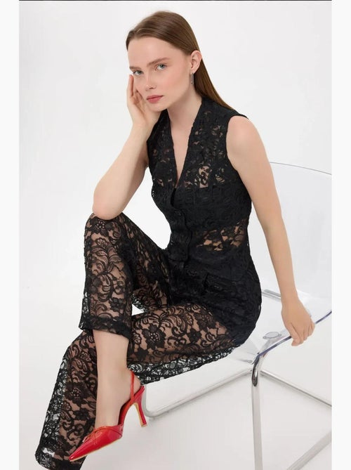Gilet senza maniche in pizzo e rete con scollo a v hiccup - Kiabi
