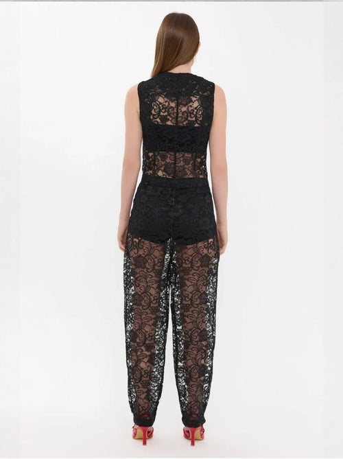 Gilet senza maniche in pizzo e rete con scollo a v hiccup - Kiabi