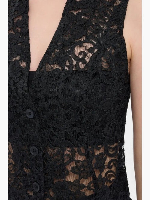 Gilet senza maniche in pizzo e rete con scollo a v hiccup - Kiabi