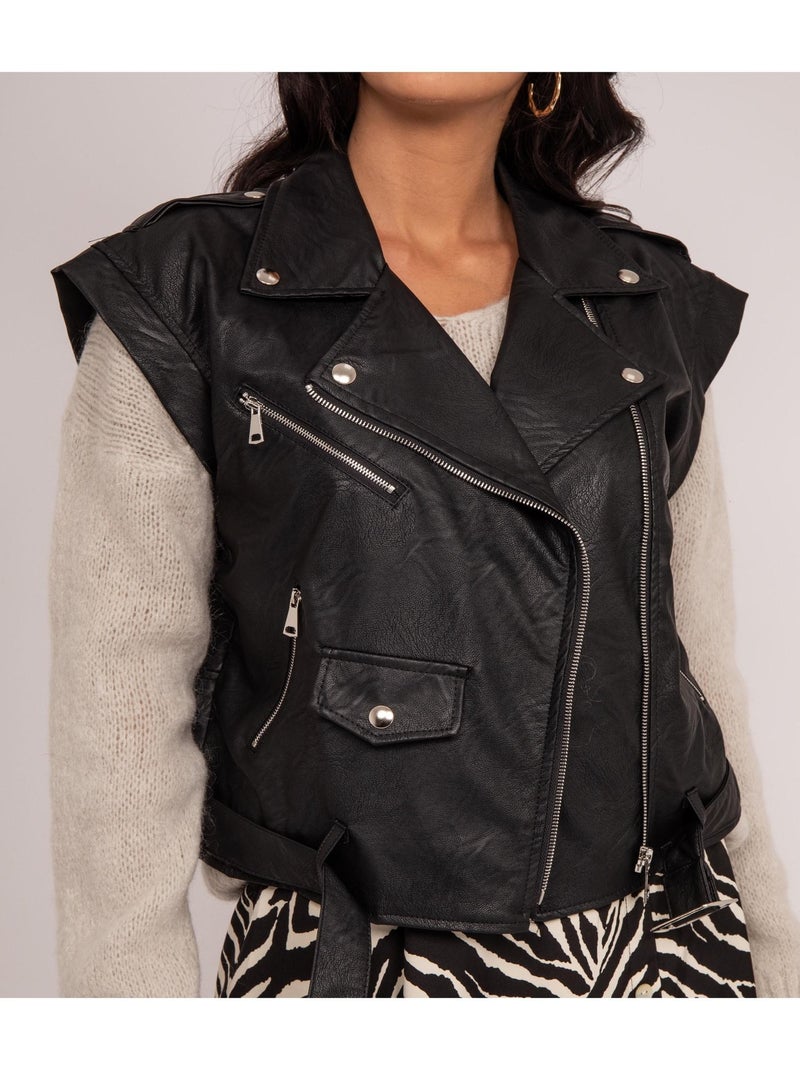 Gilet senza maniche in similpelle UMOT Nero - Kiabi
