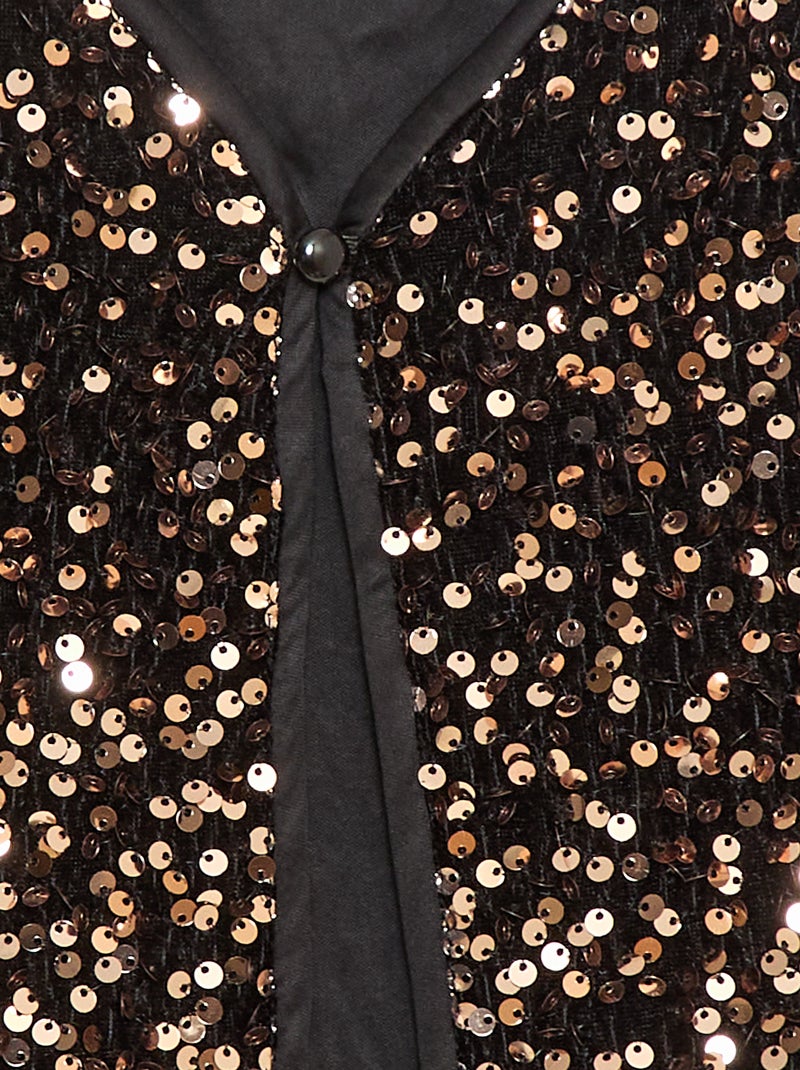 Gilet senza maniche in velluto con paillettes Giallo - Kiabi