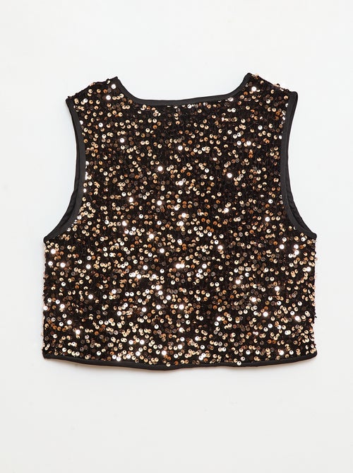 Gilet senza maniche in velluto con paillettes - Kiabi