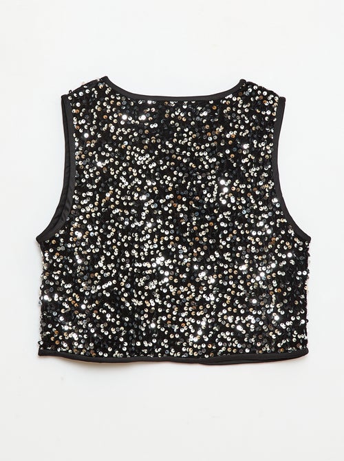 Gilet senza maniche in velluto con paillettes - Kiabi