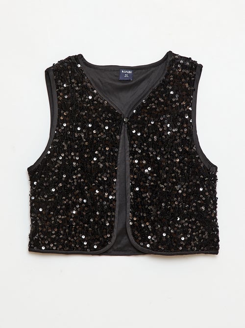 Gilet senza maniche in velluto con paillettes - Kiabi