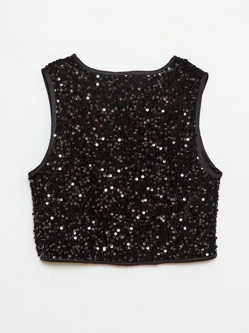 Gilet senza maniche in velluto con paillettes - Kiabi