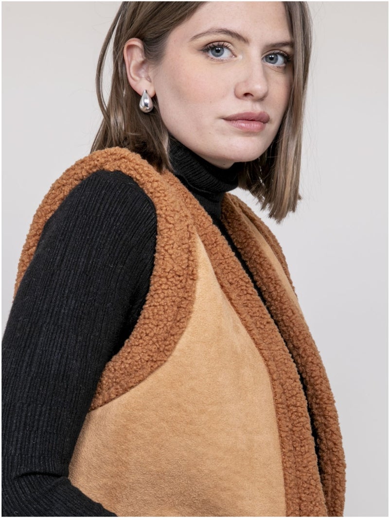 Gilet senza maniche KIMORA Marrone caramello - Kiabi