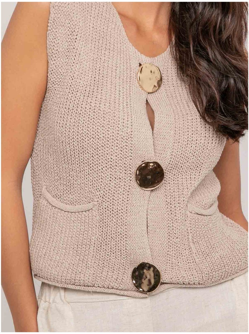 Gilet senza maniche KOLZA Beige - Kiabi