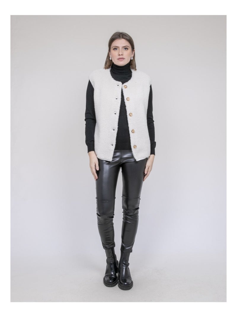 Gilet senza maniche sherpa UDOLMA Ecru - Kiabi