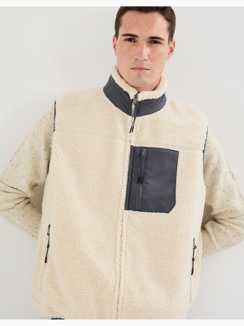 Gilet Sherpa, MO Fashion Beige - Kiabi