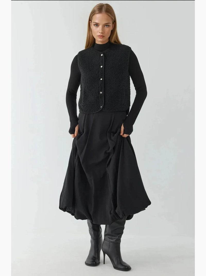 Gilet smanicato a girocollo testurizzato hiccup Nero - Kiabi